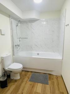 考纳斯Alanta Apartments Easy Kaunas的浴室配有白色浴缸和卫生间。