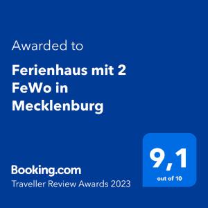 韦森贝格Ferienhaus mit 2 FeWo in Mecklenburg的带有freaketheus点击的文字盒的屏幕截图