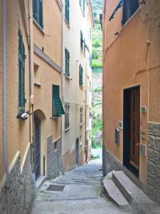 马纳罗拉Il Bordone - affittacamere a Manarola, Cinque Terre的一座拥有建筑物的老城区的小巷