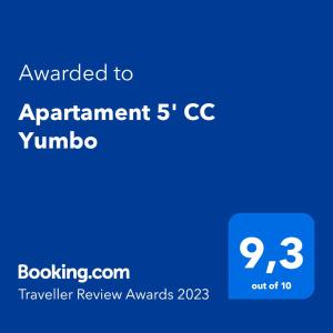 Apartament 5' CC Yumbo的证书、奖牌、标识或其他文件