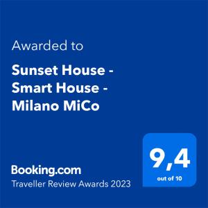 Sunset House - Smart House - Milano MiCo的证书、奖牌、标识或其他文件