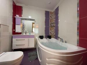 巴库Park Azure Residence的带浴缸和卫生间的浴室。