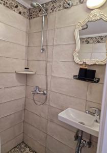 埃尔莫波利斯Casa di Syrii的带淋浴和盥洗盆的浴室