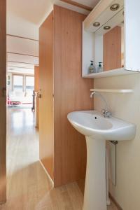 米茨兰Heidehut的一间带水槽和镜子的浴室
