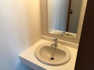 MinamiaizuAizu Kogen International Human Resources Center - Vacation STAY 34873v的浴室设有白色水槽和镜子