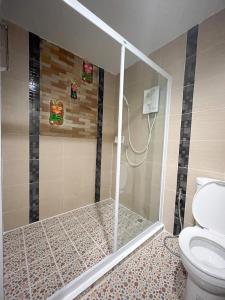 罗勇卡普迪恩酒店的带淋浴和卫生间的浴室