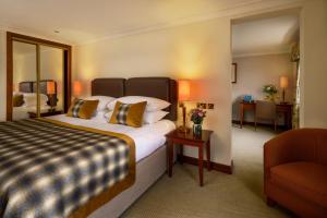 普雷斯顿麦克唐纳德提科尔鳟鱼度假酒店的配有一张床和一把椅子的酒店客房