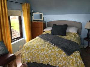 邓多克克拉科夫住宿及早餐酒店的一间卧室设有一张床、一台电视和一个窗口。