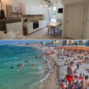 法诺casa vacanza fronte mare Fano Sassonia 2的一群人,在海滩上