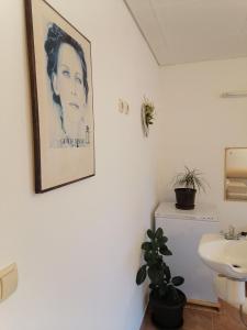 顿吉普罗洛扎克Holiday home Filip i Petra的浴室墙上有一张女人的照片