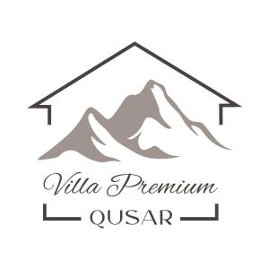 库萨雷Villa Premium Qusar的白色背景图示上的山徽
