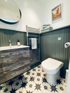 贝尔法斯特The Green Room guest suite的一间带卫生间和水槽的浴室