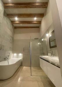 斯希丹't hart van Schiedam的带浴缸、淋浴和盥洗盆的浴室