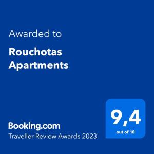 阿尔戈斯托利翁Rouchotas Apartments的给那些不乐意求职者写的蓝色标语