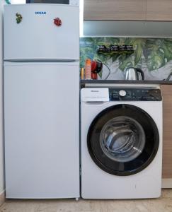 巴勒莫Sweet Home的厨房配有白色冰箱和洗衣机
