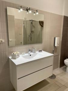 特尔尼Rosy Bed&Breakfast的一间带水槽、镜子和卫生间的浴室