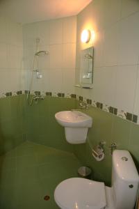 Aydemir奎因 酒店的绿色浴室设有卫生间和水槽