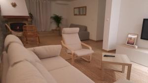 艾扎那扎堡Gaiko Etxe Berri的客厅配有沙发、椅子和电视