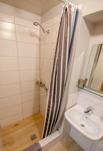 文茨皮尔斯维尔兹纳姆斯旅馆的带淋浴和盥洗盆的浴室