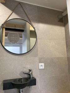 BullionL'Oxalis villa (Le Cocon)的一间带镜子和水槽的浴室