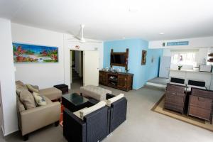 威廉斯塔德Westpunt Beach Apartments的带沙发和电视的客厅