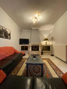 卡尔派尼西翁Sitara's House的客厅配有沙发和桌子