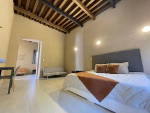 墨西哥城Colmena Centro的一间卧室,卧室内配有一张大床