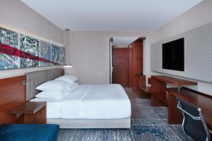 伊斯坦布尔莱文特德德曼酒店的配有一张床和一台平面电视的酒店客房