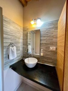 格兰德山谷Cabañas EcoNature的一间带水槽和镜子的浴室