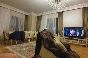 巴库Buzovna Villa的带沙发和平面电视的客厅