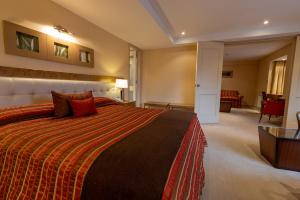 乌斯怀亚福吉诺酒店的酒店客房设有床和客厅。
