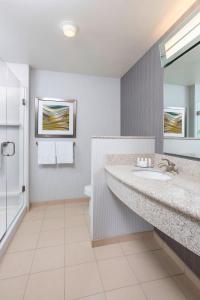 波蒂奇卡拉马祖波蒂奇万怡酒店的一间带水槽和镜子的浴室