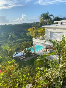 Piscina vista al mar, Jacuzzi con agua caliente内部或周边泳池景观