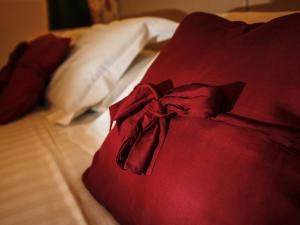 Belcoo海关大楼乡间旅馆的床上的红毯