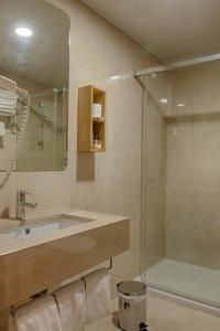科英布拉奥斯陆酒店的一间带水槽和淋浴的浴室