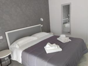 伊塞尔尼亚Suite in Città residence的一间卧室配有一张床,上面有两条毛巾