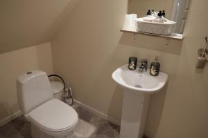 北内伯尔Nygaard B&B的浴室配有白色卫生间和盥洗盆。