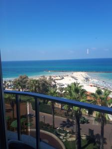 内坦亚瑞兹丹斯酒店的从度假村的阳台上可欣赏到海滩景色