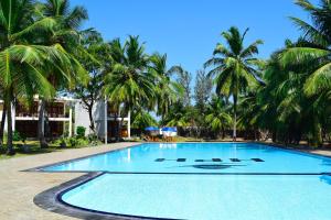 尼拉瓦利高地公园酒店的一座棕榈树环绕的大型游泳池