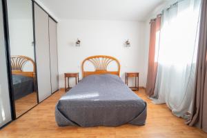 BastelicacciaL'ALIVETTE的一间卧室配有一张床和一面大镜子