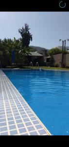 拉里奥哈Nuestro Quincho的蓝色海水大型蓝色游泳池