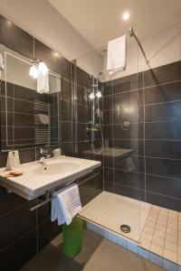 图尔米拉波酒店的一间带水槽和淋浴的浴室
