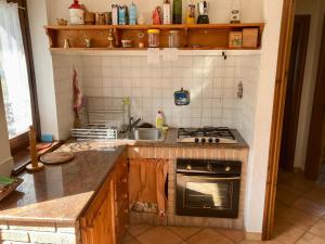 拉瓦斯克莱托Casa vacanze Ravascletto的厨房配有炉灶和水槽