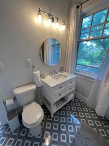 克拉克斯代尔The Governor's Mansion - A Step Back in Time.的一间带卫生间、水槽和镜子的浴室