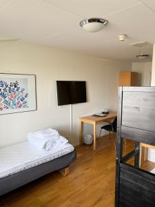孔斯巴卡范德拉赫木纳特莫萨恩酒店的客房设有1张床、1张办公桌和1台电视。