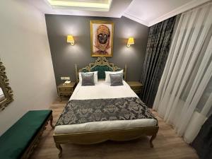 伊斯坦布尔Ethnica Hotel Old City的一间卧室配有一张特大号床。