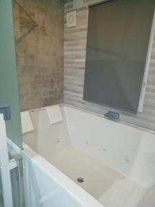 乌夫里克La Casita de Ubrique的一间带浴缸和淋浴的浴室