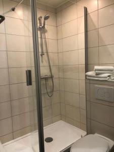 罗什福尔林堡酒店的带淋浴和卫生间的浴室