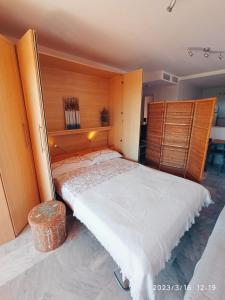 马尼尔瓦APARTAMENTOS LOS HIDALGO GOLF的卧室配有一张白色大床