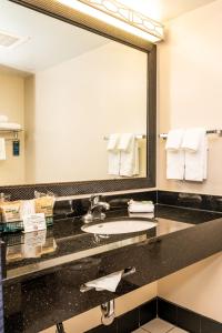 圣安东尼奥圣安东尼奥市区/阿拉莫广场万豪费尔菲尔德酒店的一间带水槽和大镜子的浴室